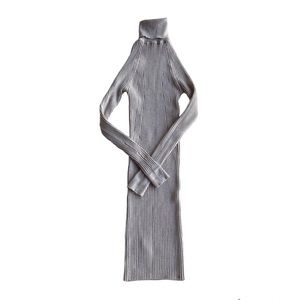 MANGO Cream Ribbed Knit Turtleneck Sweater Dress US 4